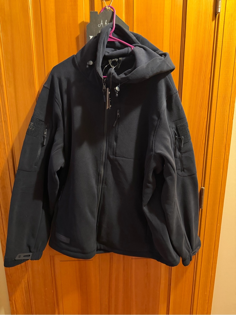 Navy baerskin Hooded Fleece Jacket